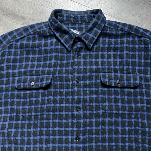Old Navy Other - Vintage 90's Old Navy Men's Blue Plaid Italian Wool Blend Shirt Jacket Size 2XL